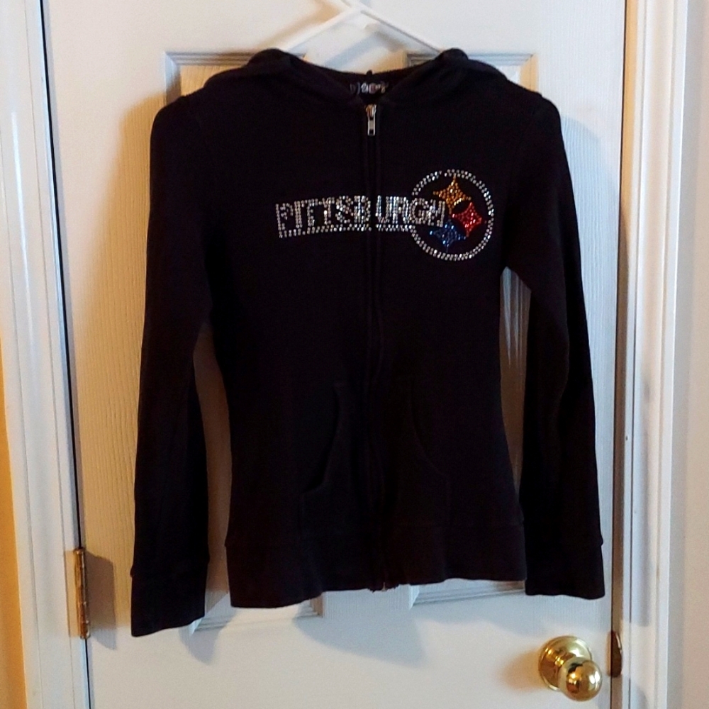Like New! PITTSBURGH STEELERS Football Thermal Cotton Hoodie By SHORTY Sm/Med